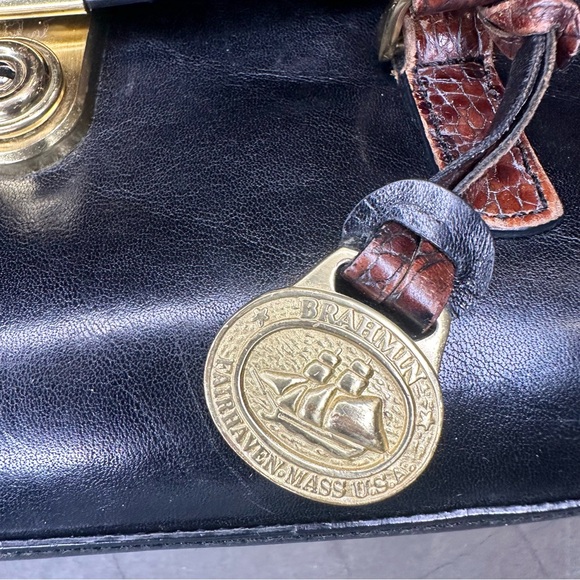 Brahmin Vintage Tuscany Collection Croc Embossed Leather Satchel/Handbag - Picture 9 of 9